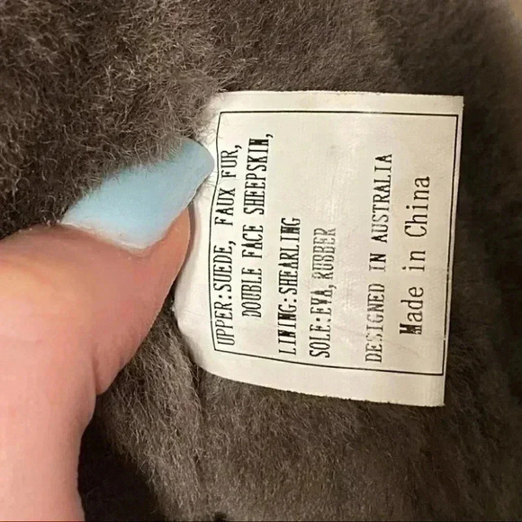 Australia Luxe Hatchet Wedge Suede Shearling Faux Rabbit Fur Boot Size: 8 - Picture 10 of 12